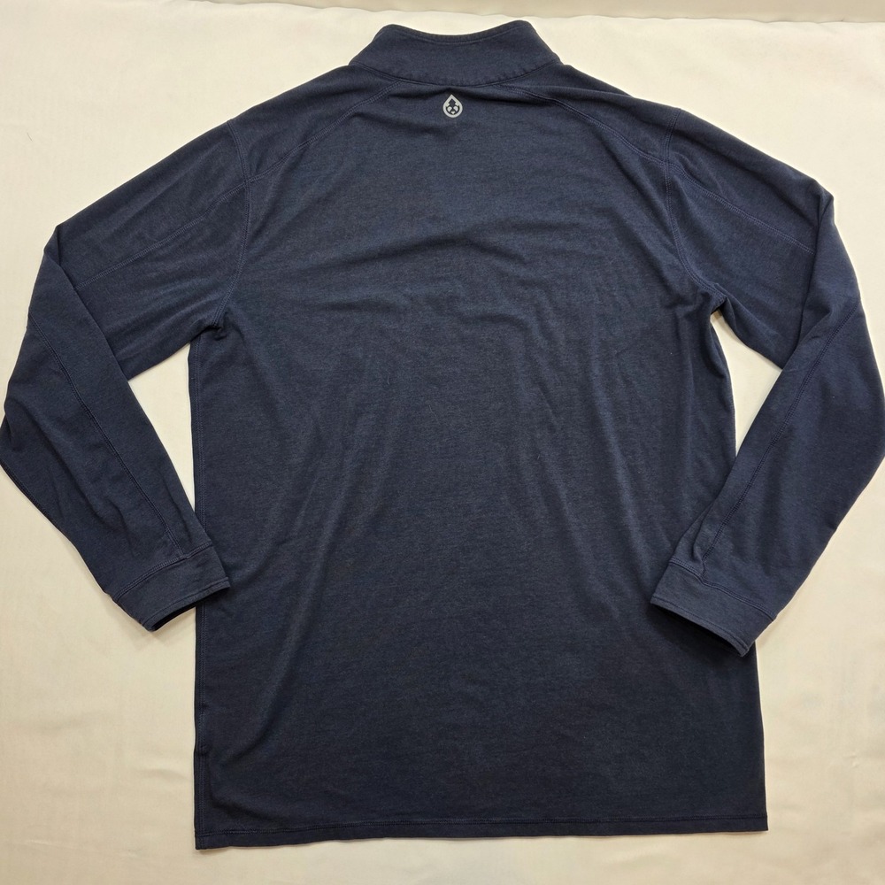 Tasc Men's Dark Blue Bamboo Performance Technology 1/4‎ Zip Pullover. Size LT